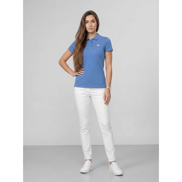  Tricou de damă cu guler 4F WMM00TPTSF0768 DENIM 