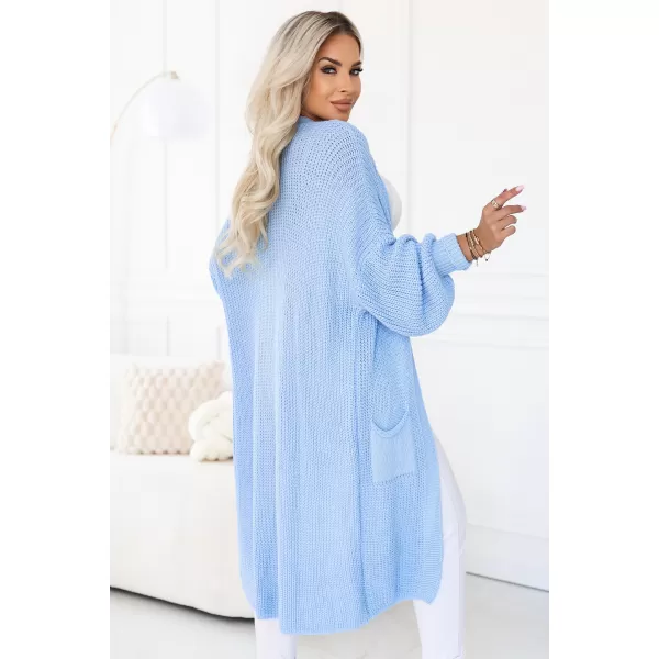  Cardigan de damă NUMOCO 627-3 ALBASTRU DESCHIS 