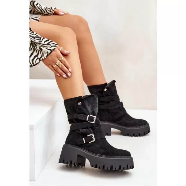  Botine de dama BOTO QH7825/DA185 NEGRU 