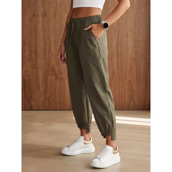  Pantaloni de dama DSTREET UY3167 MĂSLINE 