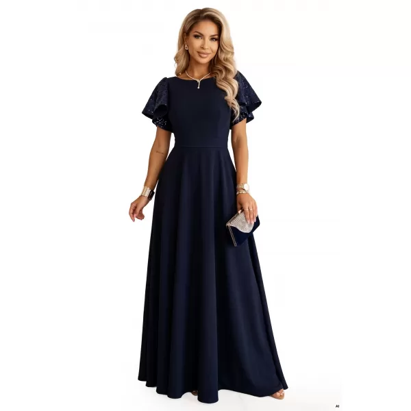  Rochie NUMOCO 694-4 ALBASTRU ÎNCHIS 