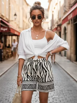 Pantaloni scurți de damă DSTREET SY0541 NEGRU
