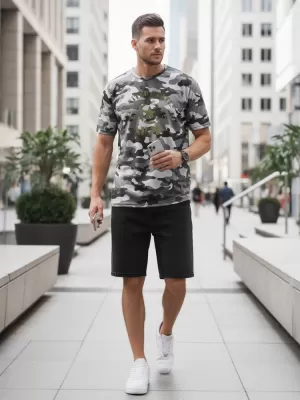 Tricou pentru bărbați DSTREET NX2002R-SL-M GRI DESCHIS