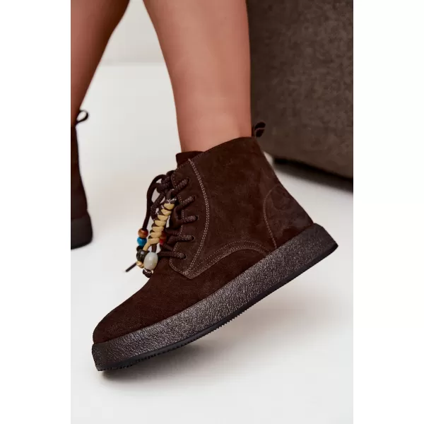  Botine de dama ARTIKER 59C1133 NUANȚE DE MARO ȘI BEJ 