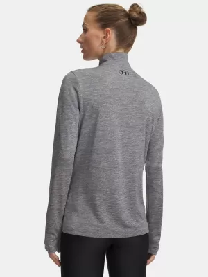 Tricou pentru femei UNDER ARMOUR TECH 1/2 ZIP- TWIST 1384225-709 VERDE