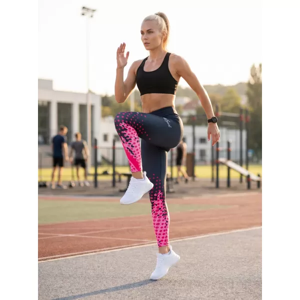  Jambiere premium pentru femei (marimi noi) ALTISPORT VOJ/ALW109LEG05 ROZ-NEGRU 