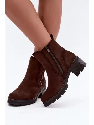 Botine de dama S.BARSKI HY62-8101 CIOCOLATĂ