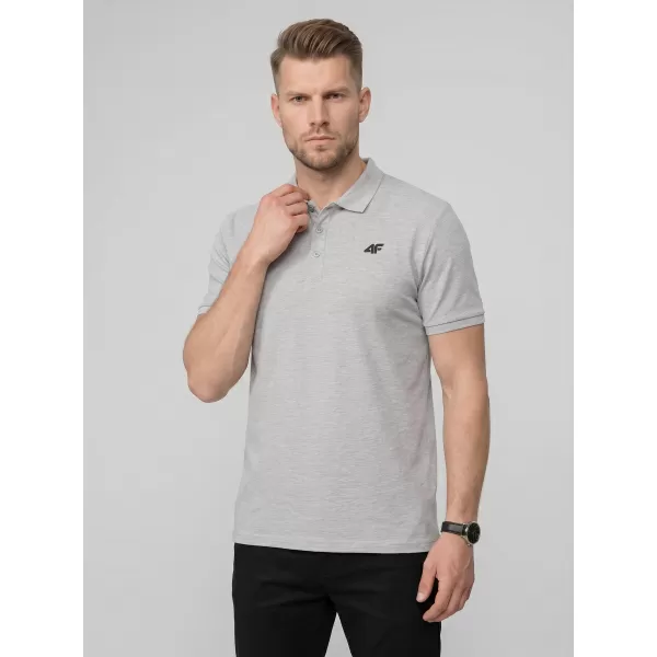  Tricou pentru bărbați cu guler 4F WMM00TPTSM0770 MELANGE GRI ÎNCHIS 