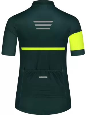 Tricou de ciclism pentru femei NORDBLANC ENTHUSIAST NBSLF8084 VERDE ÎNCHIS