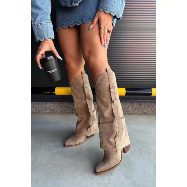  Cizme de dama BOTO 7699A KAKI 