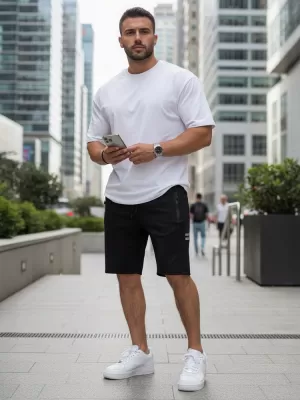 Pantaloni scurți pentru bărbați DSTREET SX2254 NEGRU