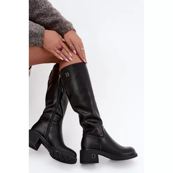 Cizme de dama VINCEZA 67056 PIELE NEAGRA 