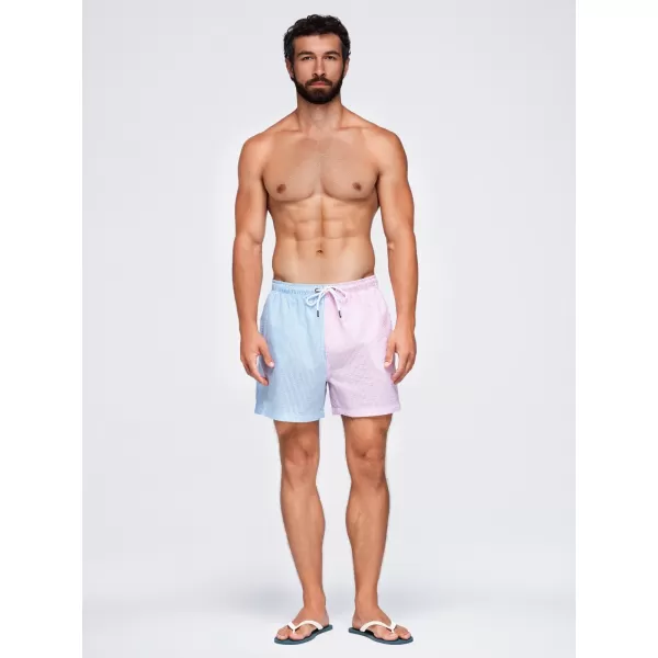 Pantaloni scurți pentru bărbați OMBRE OM-SRSS-0215 ALBASTRU SI ROZ 