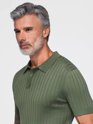 Tricou polo pentru bărbați OMBRE OM-POSS-0180 MĂSLINE