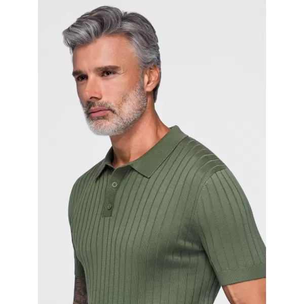  Tricou polo pentru bărbați OMBRE OM-POSS-0180 MĂSLINE 