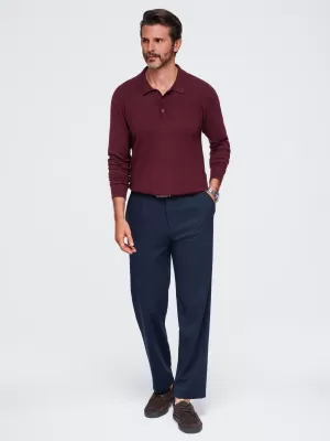 Tricou pentru bărbați cu guler OMBRE OM-POLS-0151 BURGUNDIA