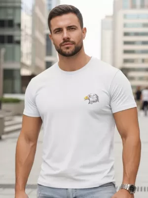 Tricou pentru bărbați DSTREET NX0148R-WH ALB