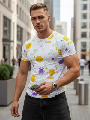 Tricou pentru bărbați DSTREET RX4993 ALB