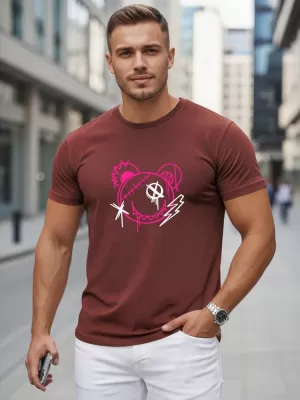 Tricou pentru bărbați DSTREET NX0136R-BU BURGUNDIA
