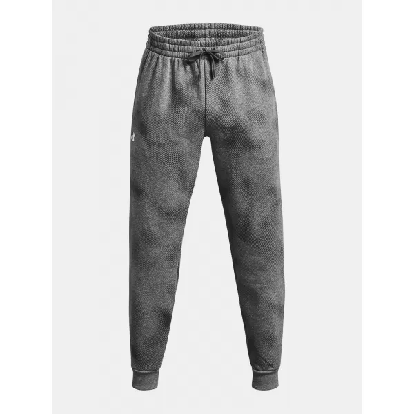  Pantaloni de trening pentru bărbați UNDER ARMOUR UA RIVAL FLEECE PRINTED JGRS 1379777-025 GRI 