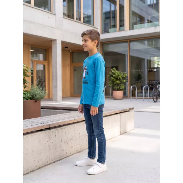  Tricou pentru copii ALPINE PRO ECCO 2 ALBASTRU ATOMIC NEON PA VARIANTA 