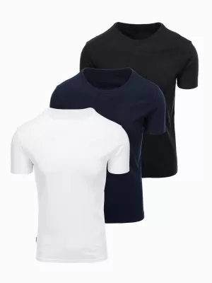 Tricou pentru bărbați OMBRE OM-TSBS-0268 NEGRU/ALB/ALBASTRU