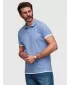 Tricou pentru bărbați cu guler OMBRE OM-POSS-0170 ALBASTRU