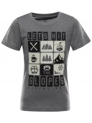 Tricou cu pete pentru copii ALPINE PRO REJO 3 VARIANTA PERLA AFUMATA PB
