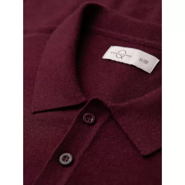  Tricou pentru bărbați cu guler OMBRE OM-POLS-0151 BURGUNDIA 