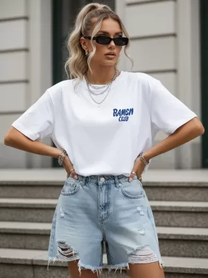 Tricou pentru femei DSTREET NX9506RY-WH-O ALB