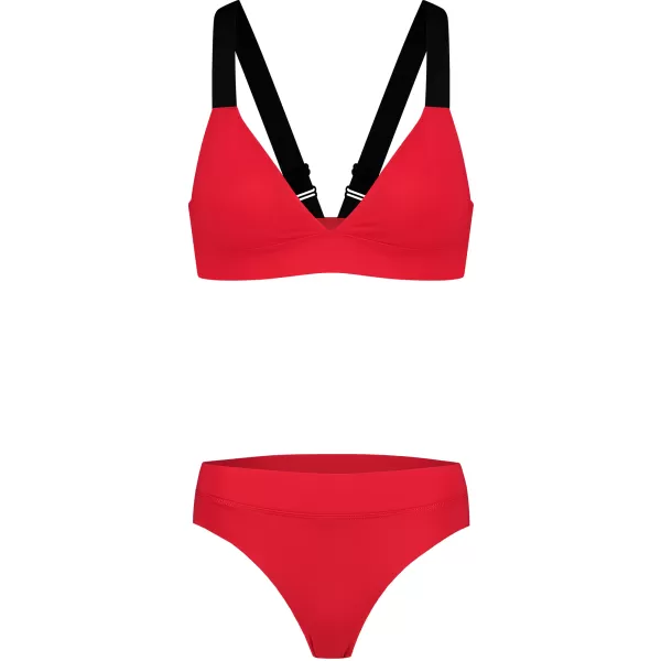  Fund de bikini de damă NORDBLANC ETHEREAL NBSSS8241 ROŞU 