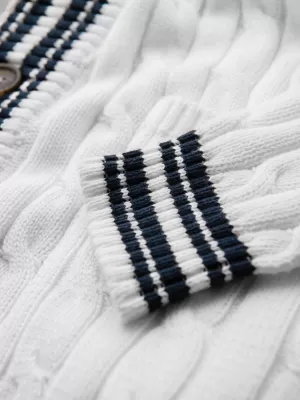 Cardigan pentru bărbați OMBRE OM-SWCD-0196 ALB