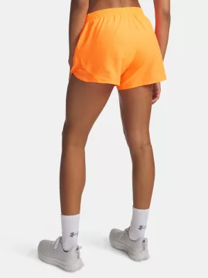 Pantaloni scurți de damă UNDER ARMOUR FLY BY 3 SHORTS 1382438-824 PORTOCALE