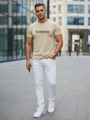 Tricou pentru bărbați DSTREET NX0145R-BT BEJ