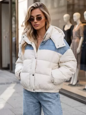 Geaca de dama DSTREET TY6086 ECRU