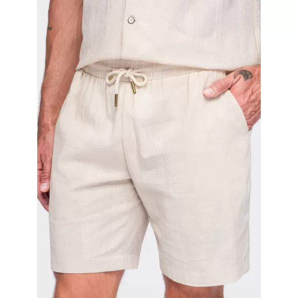  Pantaloni scurți pentru bărbați OMBRE OM-SRCS-0209 CREMĂ 