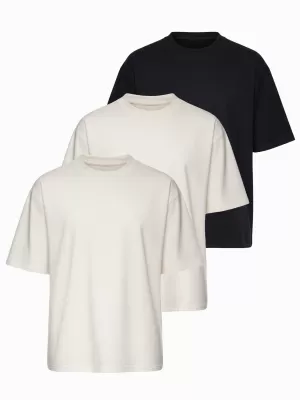 Tricou pentru bărbați OMBRE OM-TSBC-0291 ALB/NEGRU/NEGRU