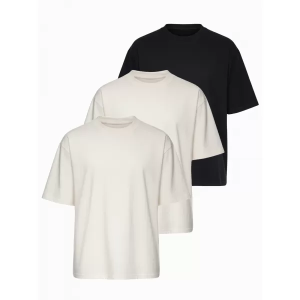 Tricou pentru bărbați OMBRE OM-TSBC-0291 ALB/NEGRU/NEGRU 