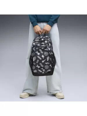 Rucsac PUMA ACADEMY AOP BACKPACK 09115025 PUMA BLACK/RUNNING ICONS AOP