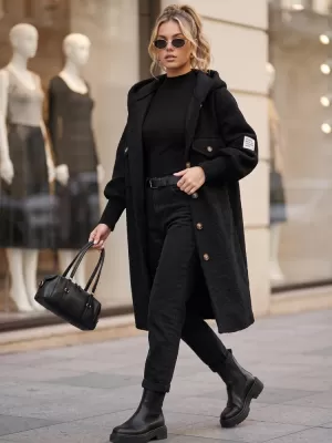 Palton de damă DSTREET NY0798 NEGRU