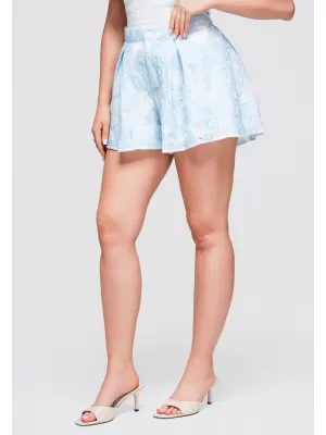 Pantaloni scurți de damă OMBRE OW-ST-E0015 ALBASTRU DESCHIS