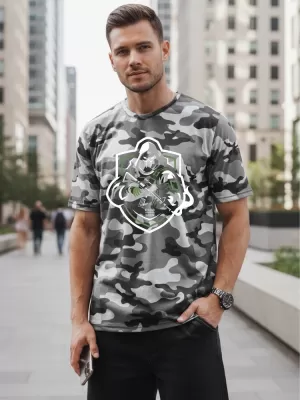 Tricou pentru bărbați DSTREET NX2003R-SL-M GRI DESCHIS