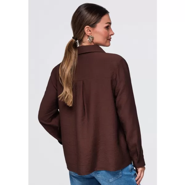  Cămașă de damă OMBRE OW-SH-E0073 MARO 