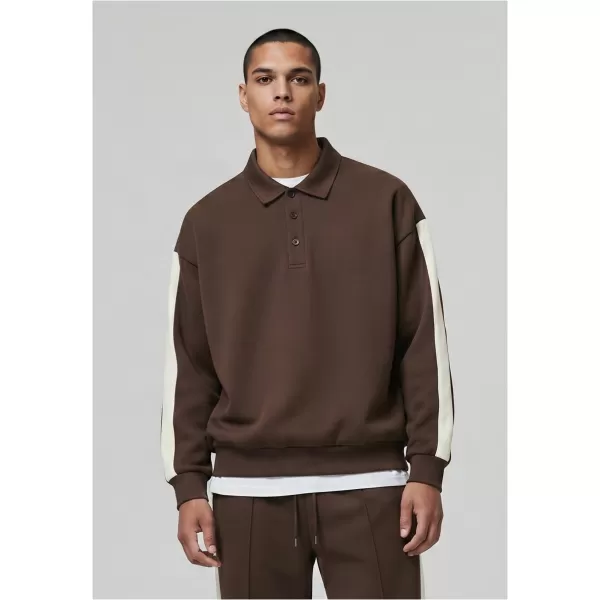  Tricou pentru bărbați cu guler URBAN CLASSICS TB8595-00075 MARO 