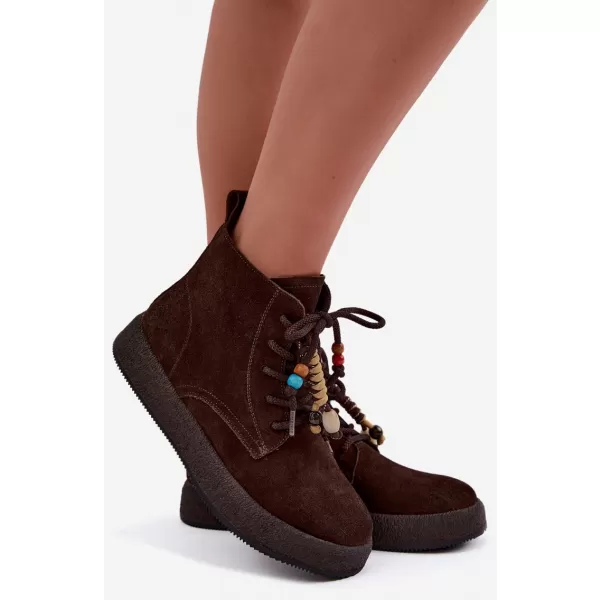  Botine de dama ARTIKER 59C1133 NUANȚE DE MARO ȘI BEJ 