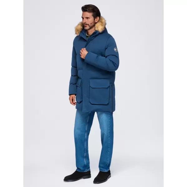  Parka pentru bărbați OMBRE OM-JALJ-0310 ALBASTRU MARIN 