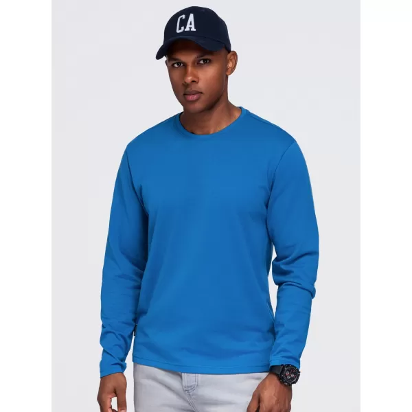  Tricou pentru bărbați OMBRE OM-LSBL-0142 ALBASTRU 