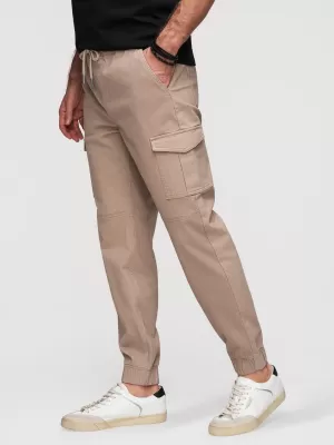 Pantaloni pentru bărbați OMBRE OM-PAJO-0290 BEJ