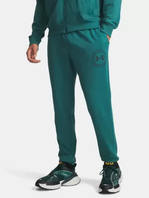 Pantaloni de trening pentru bărbați UNDER ARMOUR RIVAL LW GRAPHIC JOGGER 6014688-338 VERDE