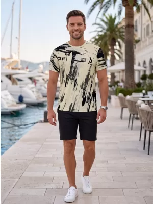 Tricou funcțional premium pentru bărbați ALTISPORT VOJ/ALM010TR01 FILDEȘ/NEGRU